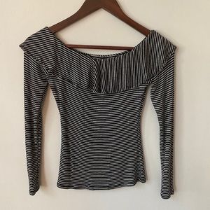 Off the shoulder striped top